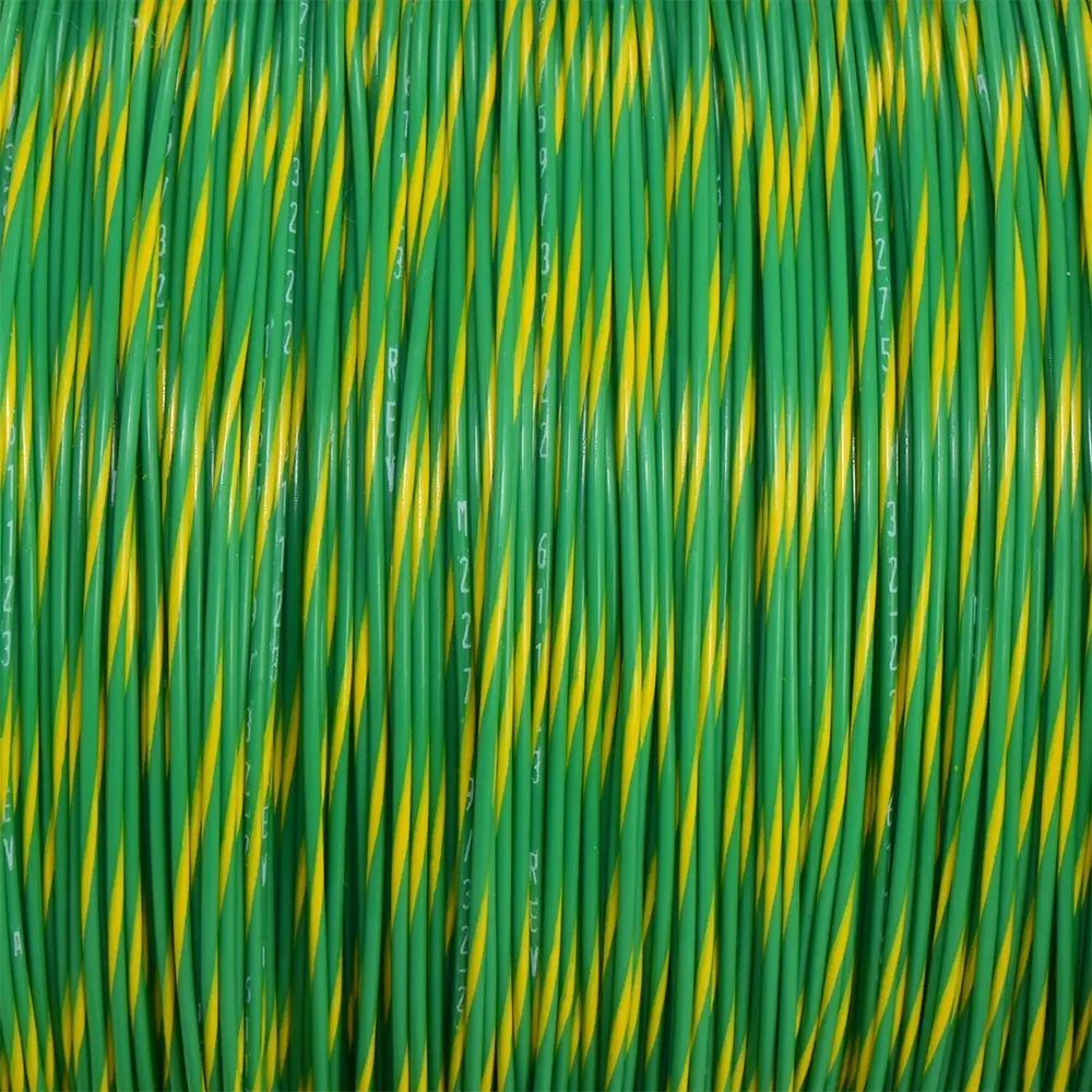 GREEN/ YELLOW WIRE TEFZEL 22 AWG