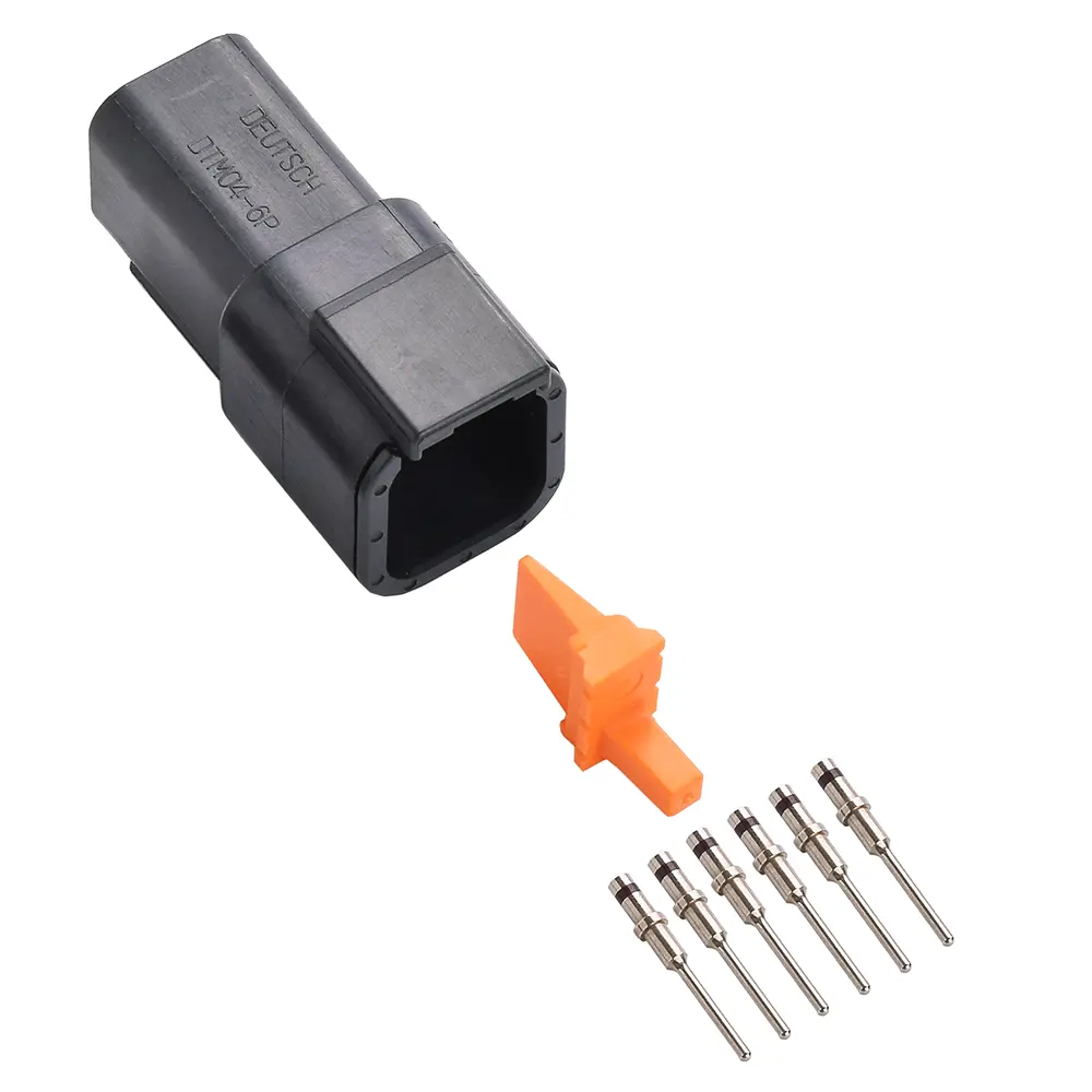 DTM 6 Way Receptacle Kit Nickle Solid 18-16 Black