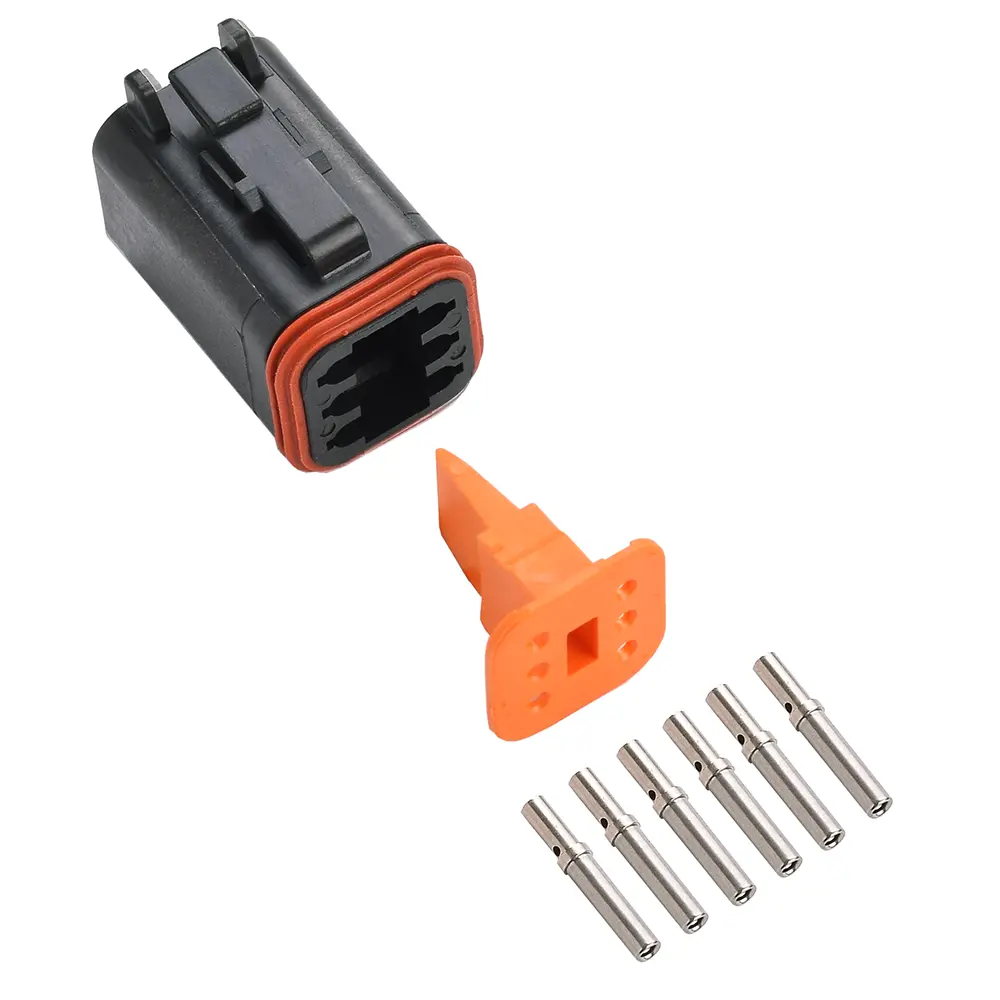 DT 6 Way Plug Kit Solid Nickle Black