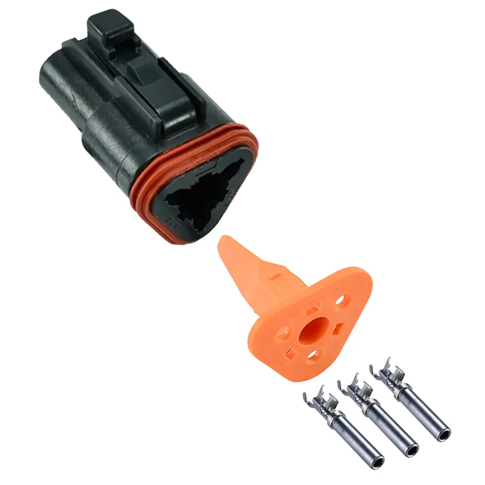 DT 3 Pin Plug Kit Stamped Nickle Black