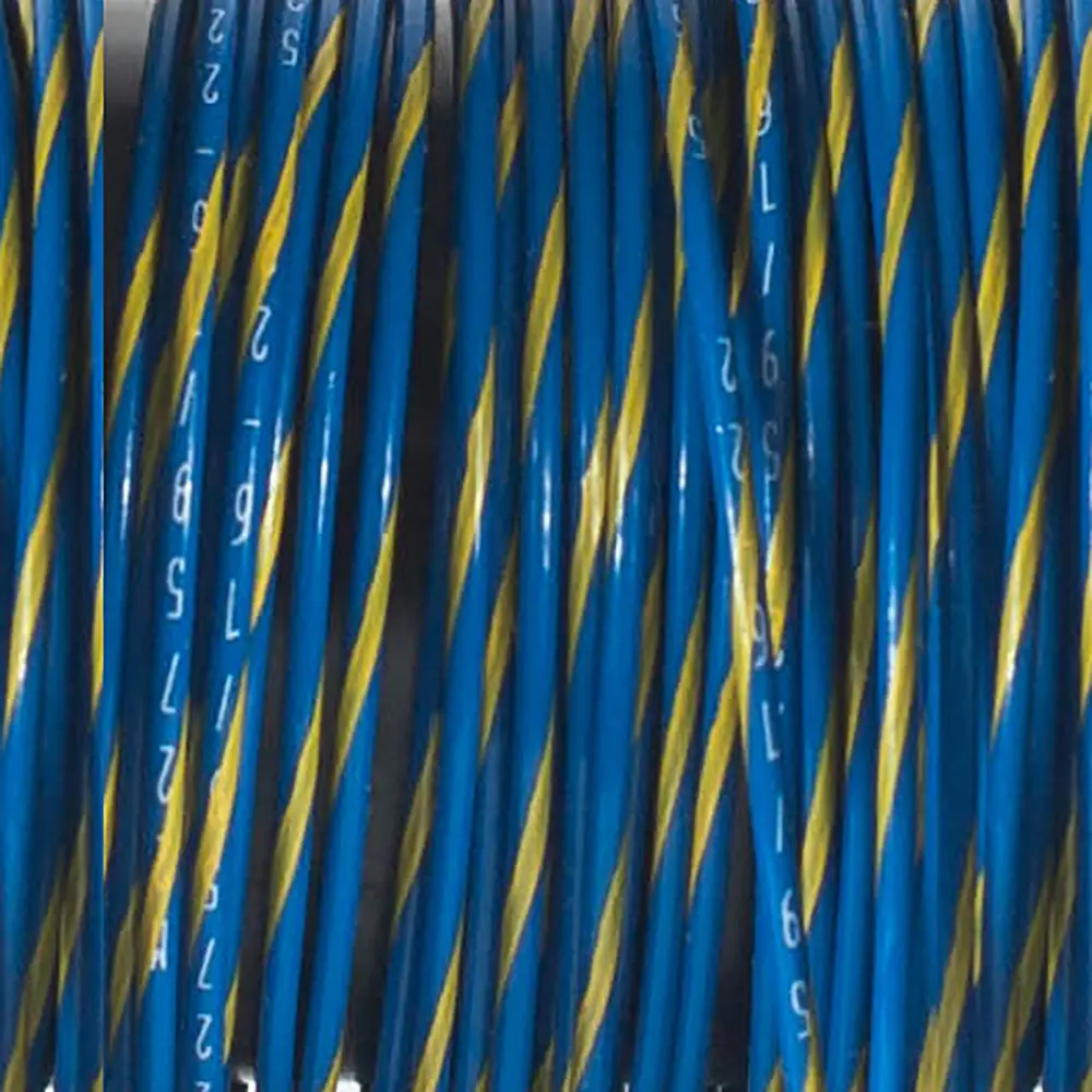 M22759/16-22-64 BLUE/YELLOW WIRE TEFZEL 22 AWG