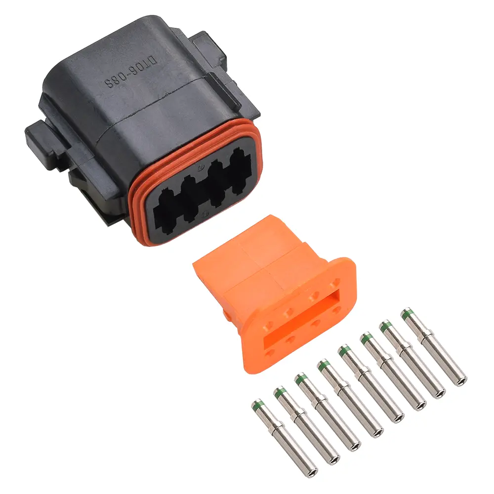 DT 8 Pin Plug Conn Kit Nickle 16-14 Solid Black