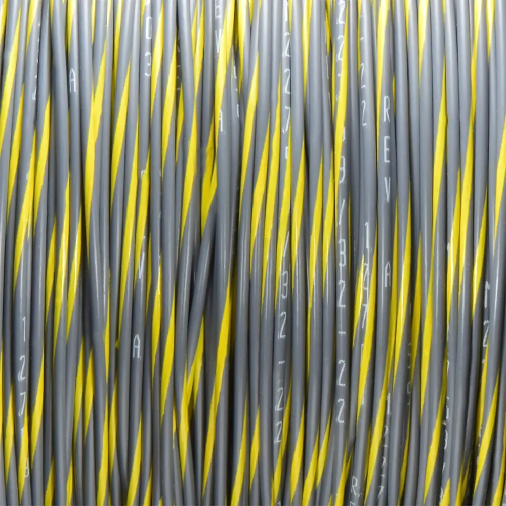 GRAY/YELLOW WIRE TEFZEL 22 AWG