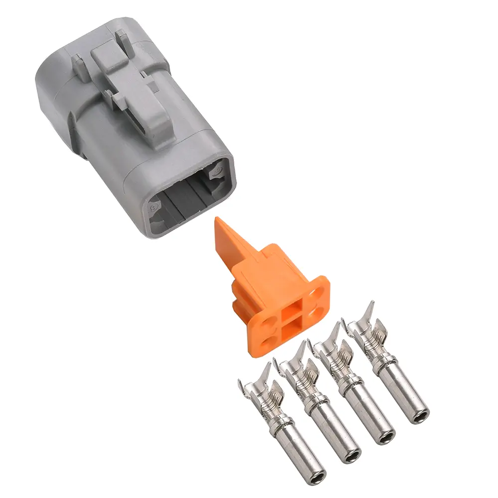 DTP 4 Pin Plug Conn Kit Stamped Nickel 10 GA