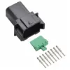 DT 8 Pin Receptacle Conn Kit Nickle 16-14 Solid Black