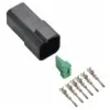 DT 6 Way Receptacle Kit Stamped Nickle Black