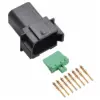 DT 8 Pin Receptacle Conn Kit Solid Gold Black