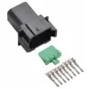 DT 8 Pin Receptacle Conn Kit Stamped Nickle Black