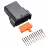 DTM 12 Way Receptacle Kit Solid Black 18-16