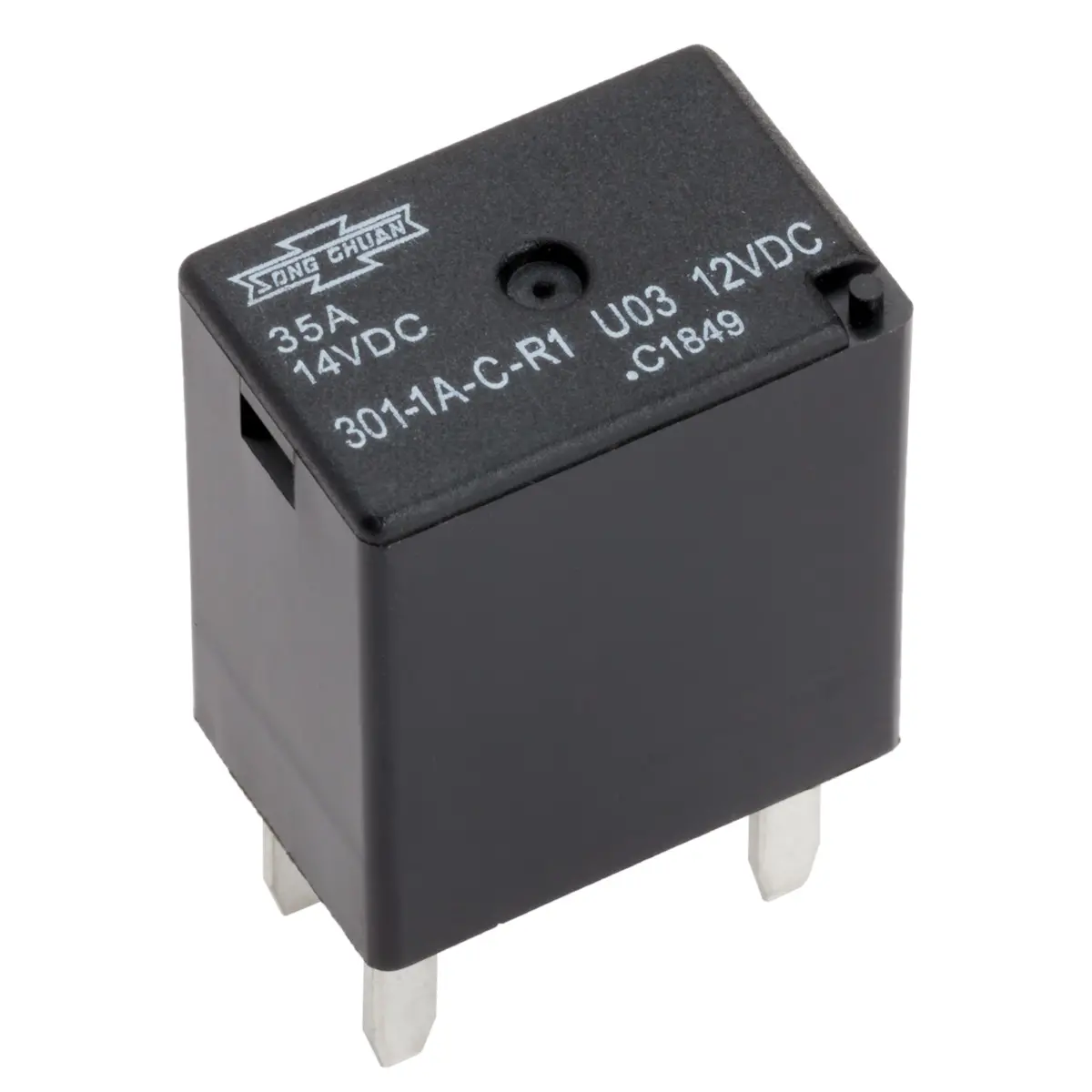 35 Amp SPST 12 VOLT Relay ISO 280 Mini ,RESISTOR - 301-1A-C-R1-U03-12VDC, image 1 of 2