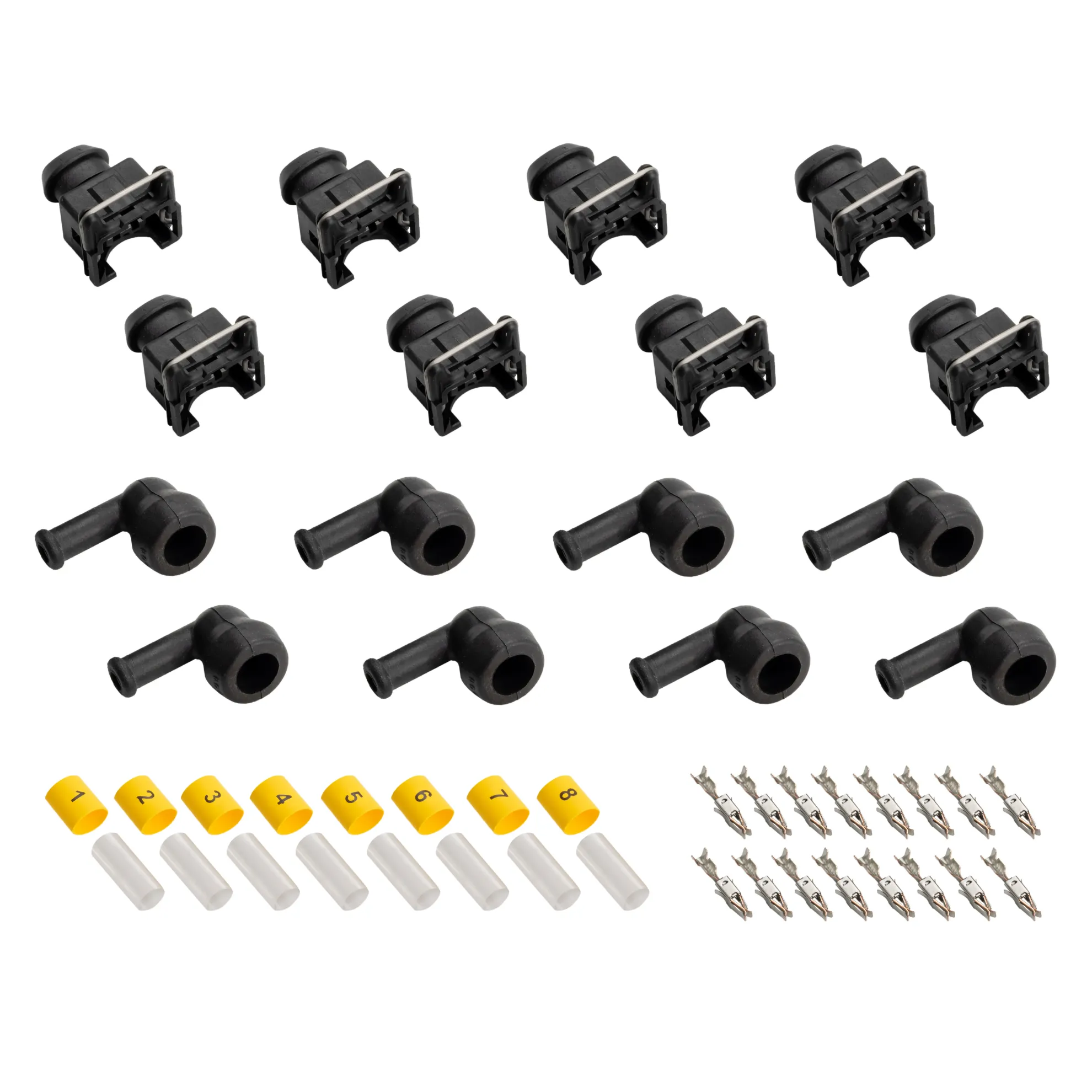 8 CYL Injector Connector Kit W 90º Boots - 8CYLK-90