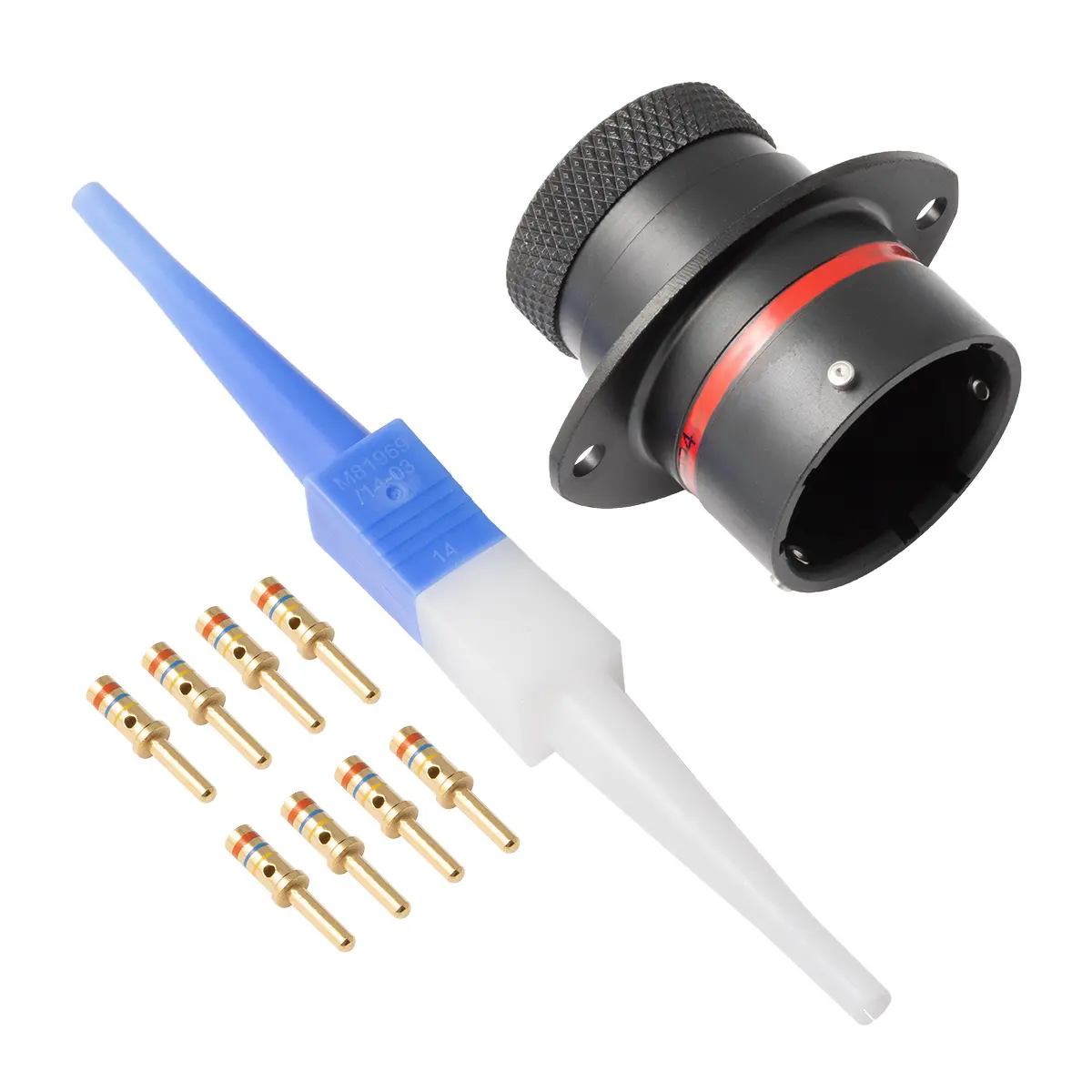 AS,8 Way,FLG,Pin,N Key,Red - AS016-08PN