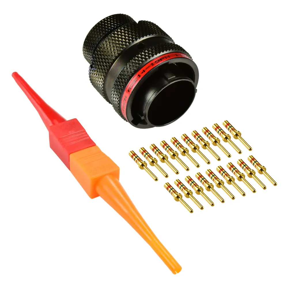 AS,19 Way,PLG,Pin,N Key,Red - AS614-19PN