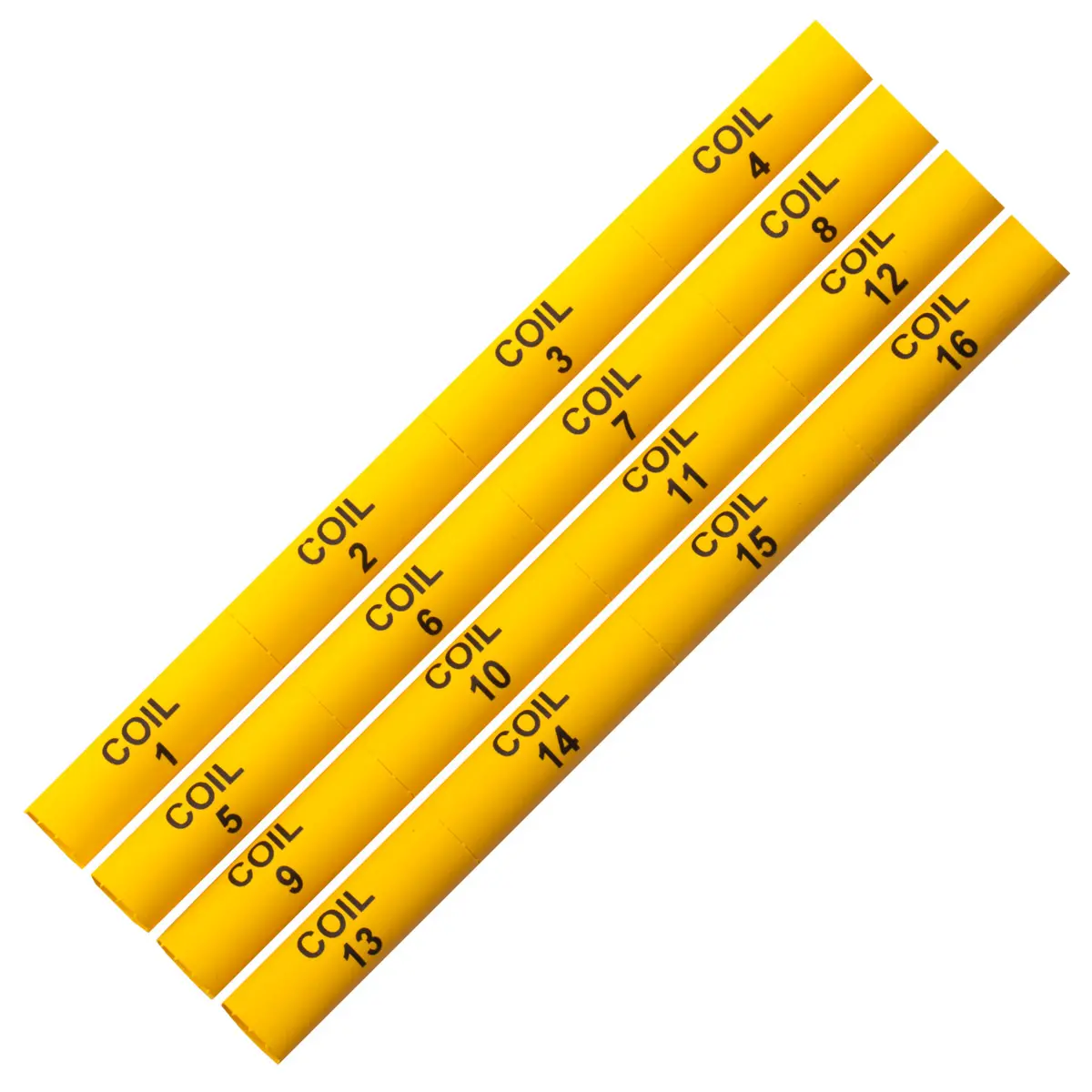 PRE Printed Markers COIL 1-16 Yellow 1/4" - COIL116