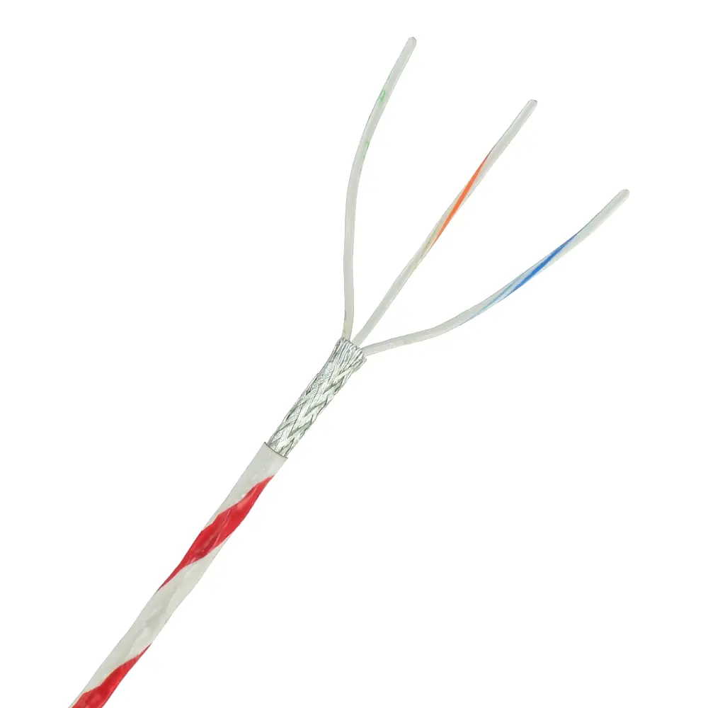22 AWG X 3 Shielded Cable Red Striped Jacket - M27500/22SB3T23-2