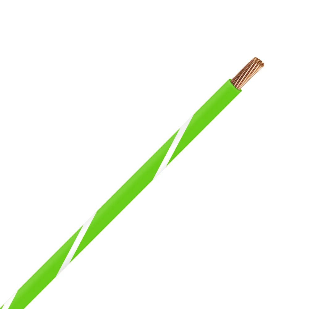 TXL 16 Light Green/White Striped Wire - TXL-16-LG9