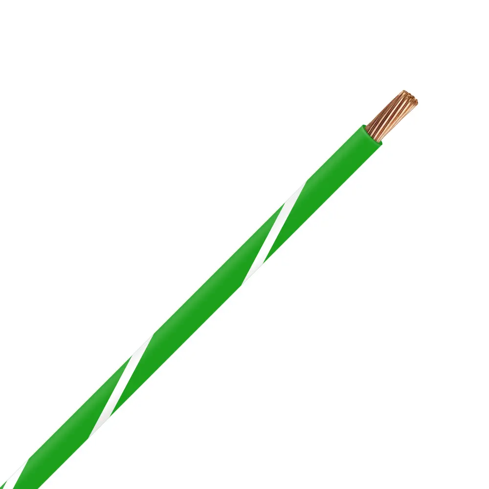TXL 20 Green/White Striped Wire - TXL-20-59