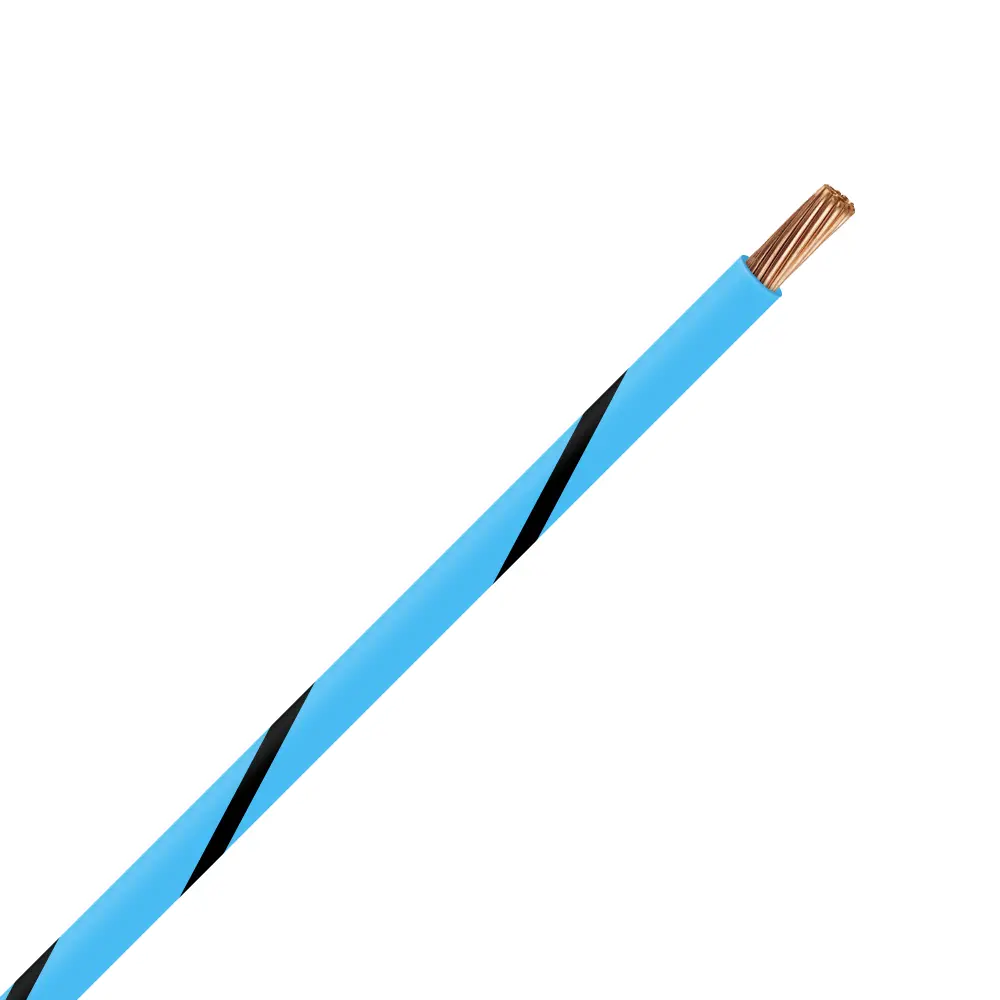 TXL 22 Light Blue/Black Striped Wire - TXL-22-LB0