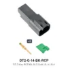 Deutsch DT 2 Way Receptacle Kit Solid Gold 16-14 Black - DT2-G-14-BK-RCP