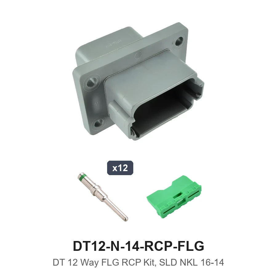DT 12 Way Flanged Kit Solid Nickel 16-14 Recep - DT12-N-14-RCP-FLG
