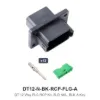 DT 12 Way FLG RCP Kit, SLD NKL, BLK A-KEY - DT12-N-BK-RCP-FLG-A