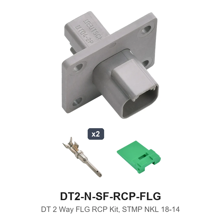 DT 2 Flanged Way Kit Solid Nickel Recep - DT2-N-SF-RCP-FLG