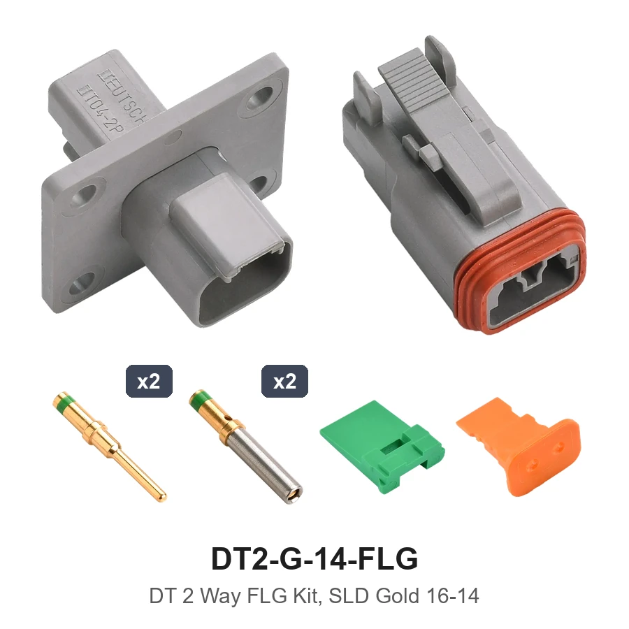 DT 2 Way Flanged Kit Solid Gold 16-14 - DT2-G-14-FLG