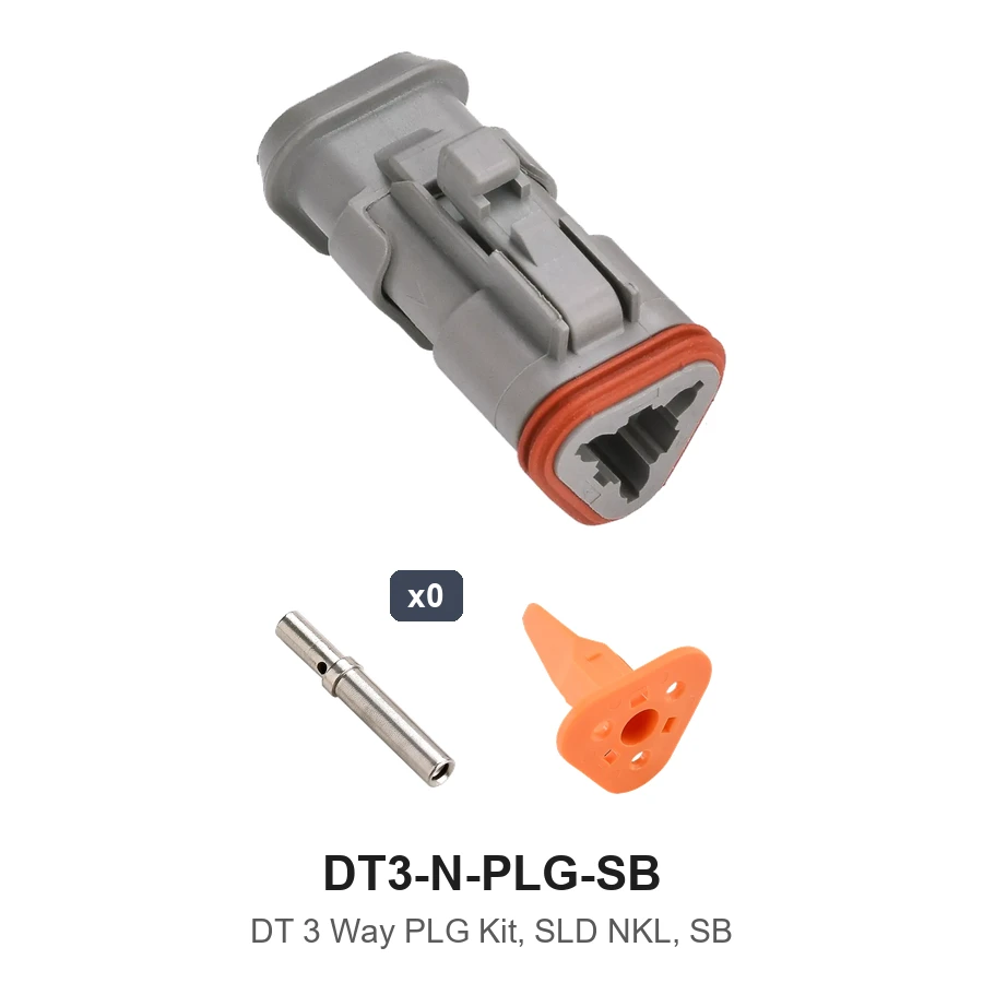 DT 3 Pin Plug Kit Solid Nickel Plug SB - DT3-N-PLG-SB