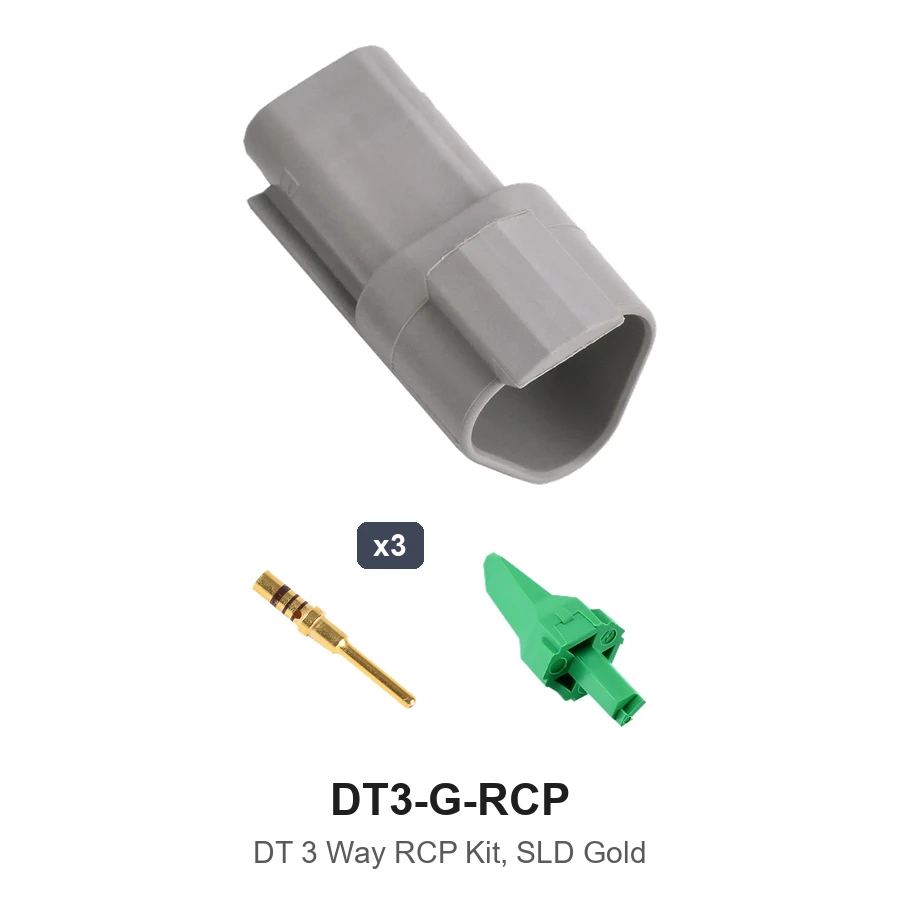 DT 3 Pin Receptacle Kit Gold - DT3-G-RCP