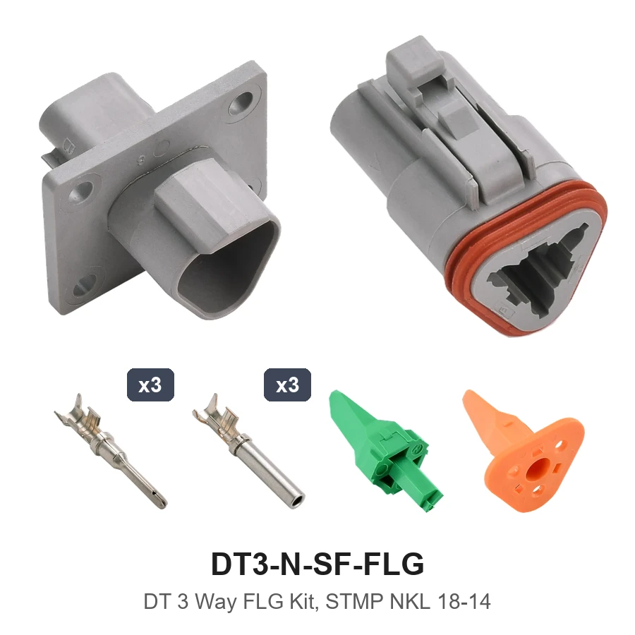DT 3 Way Flanged Kit Stamped Nickel - DT3-N-SF-FLG