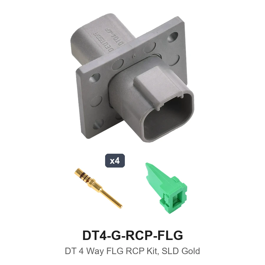 DT 4 Way Flanged Kit Solid Gold Recep - DT4-G-RCP-FLG
