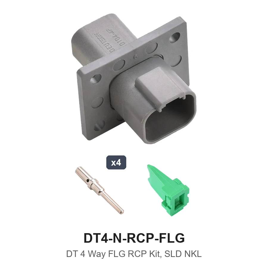 DT 4 Way Flanged Kit Solid Nickel Recep - DT4-N-RCP-FLG