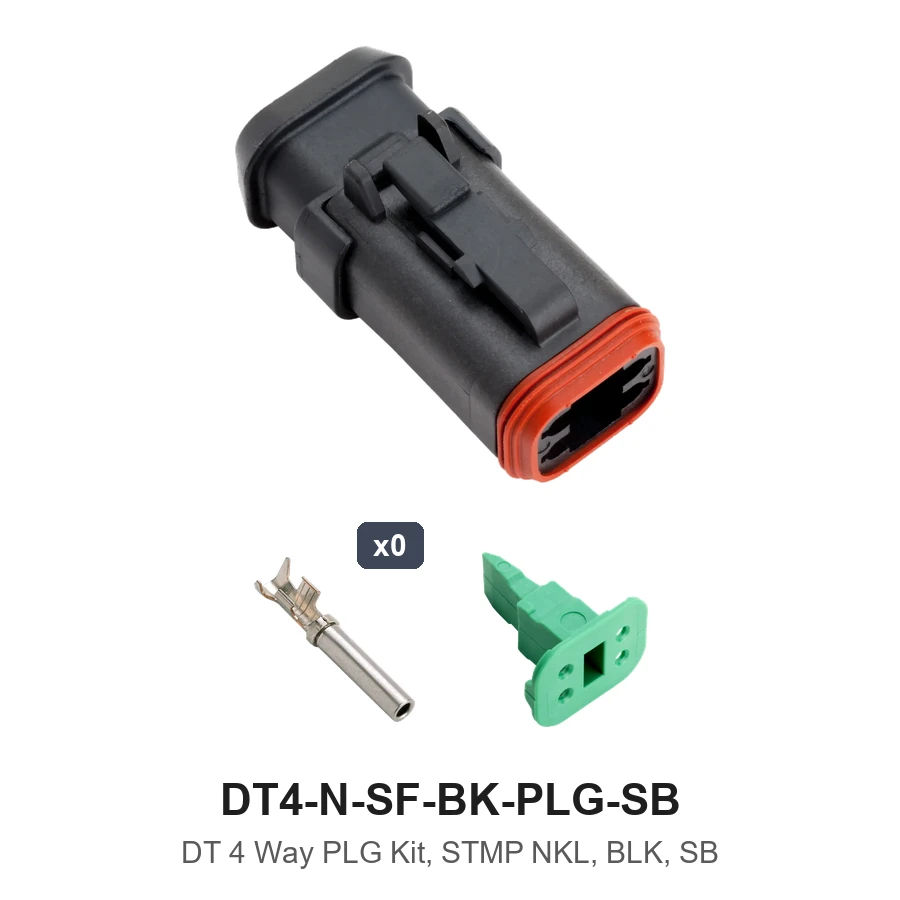 DT 4 Way PLG Kit, STMP NKL, BLK, SB - DT4-N-SF-BK-PLG-SB