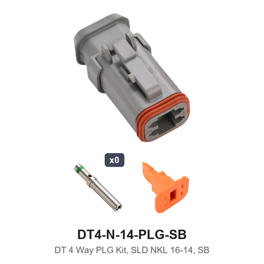 DT 4 Way Plug Kit Solid Nickel 16-14 SB - DT4-N-14-PLG-SB