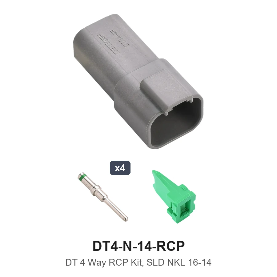 DT 4 Way Receptacle Kit Solid Nickel 16-14 - DT4-N-14-RCP