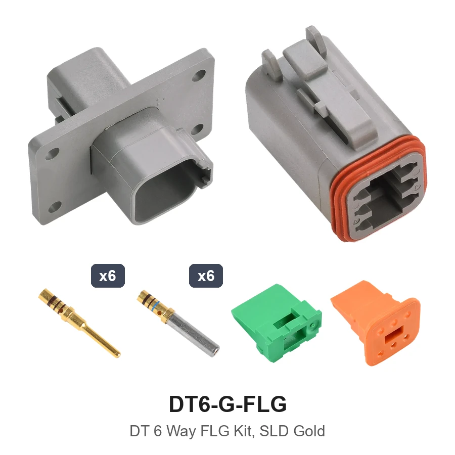 DT 6 Way Flanged Kit Solid Gold - DT6-G-FLG