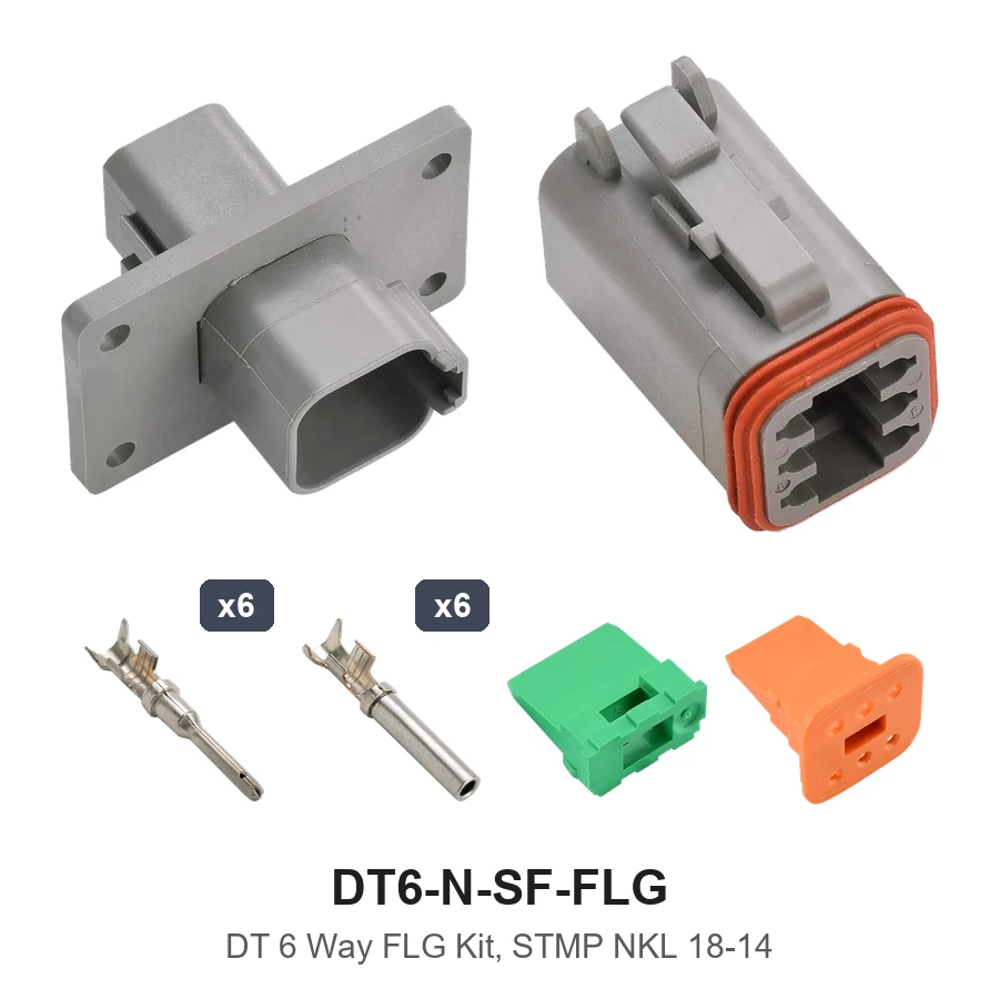 DT 6 Way Flanged Kit Stamped Nickel - DT6-N-SF-FLG