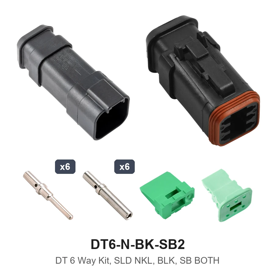 DT 6 Way Kit, SLD NKL, BLK, SB Both - DT6-N-BK-SB2