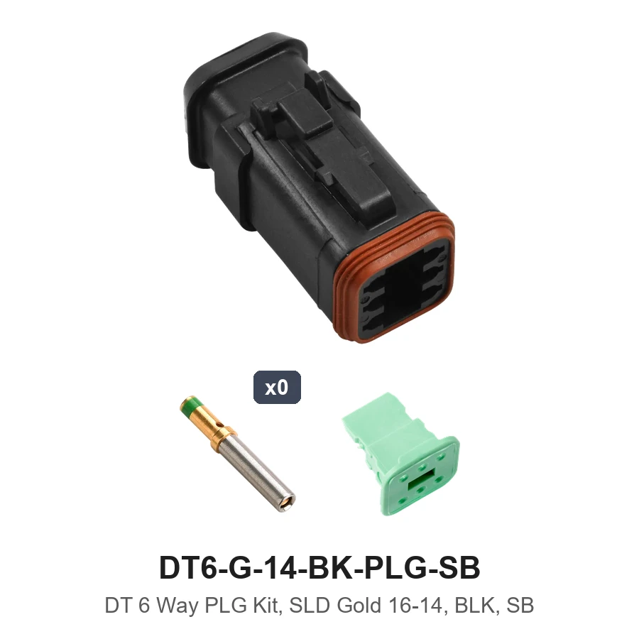 DT 6 Way PLG Kit, SLD Gold 16-14, BLK, SB - DT6-G-14-BK-PLG-SB