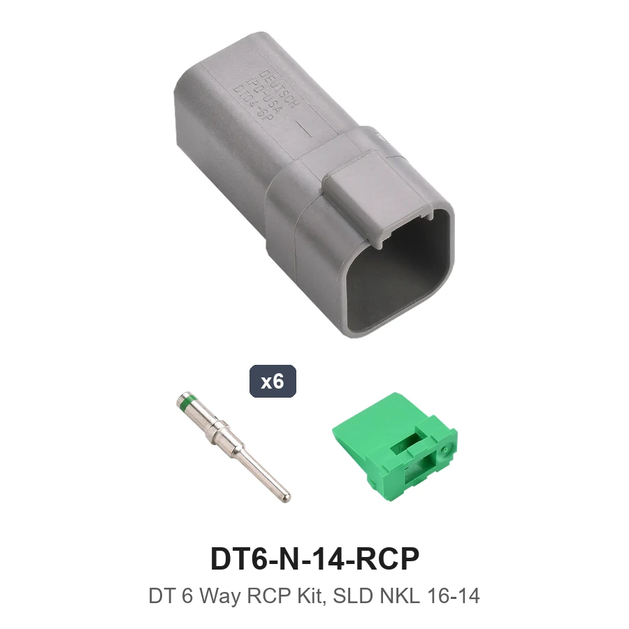 DT 6 WayReceptacle Kit Solid Nickel 16-14 - DT6-N-14-RCP