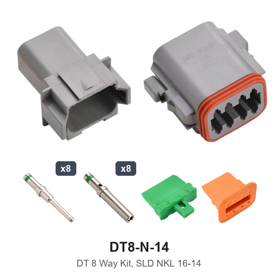 DT 8 Pin Conn Kit Nickel 16-14 Solid - DT8-N-14