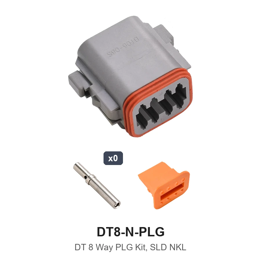 DT 8 Pin Plug Conn Kit Nickel Solid - DT8-N-PLG