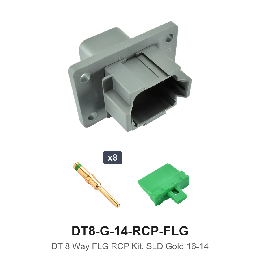 DT 8 Way Flancged Solid Gold 16-14 Recep - DT8-G-14-RCP-FLG
