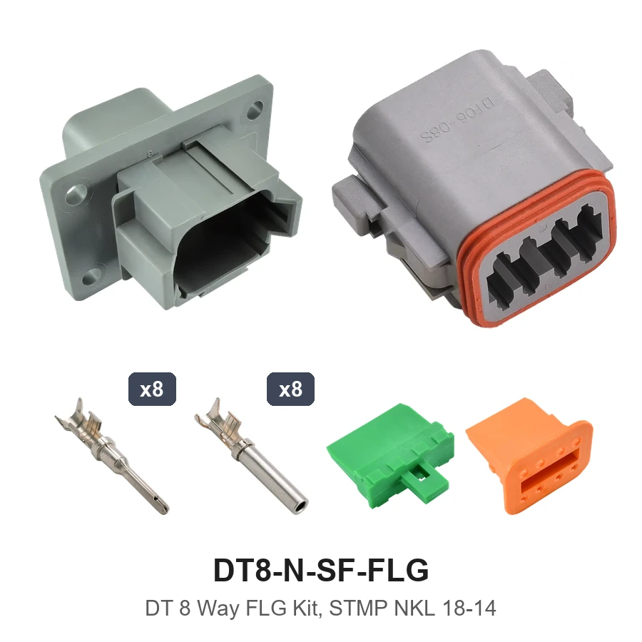 DT 8 Way Flanged Kit Stamped Nickel - DT8-N-SF-FLG