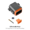 DT 8 Way Plug Conn Kit Solid Gold Black - DT8-G-BK-PLG