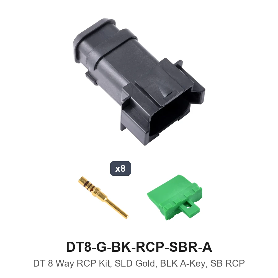 DT 8 Way RCP Kit, SLD Gold, BLK A-KEY, SB RCP - DT8-G-BK-RCP-SBR-A