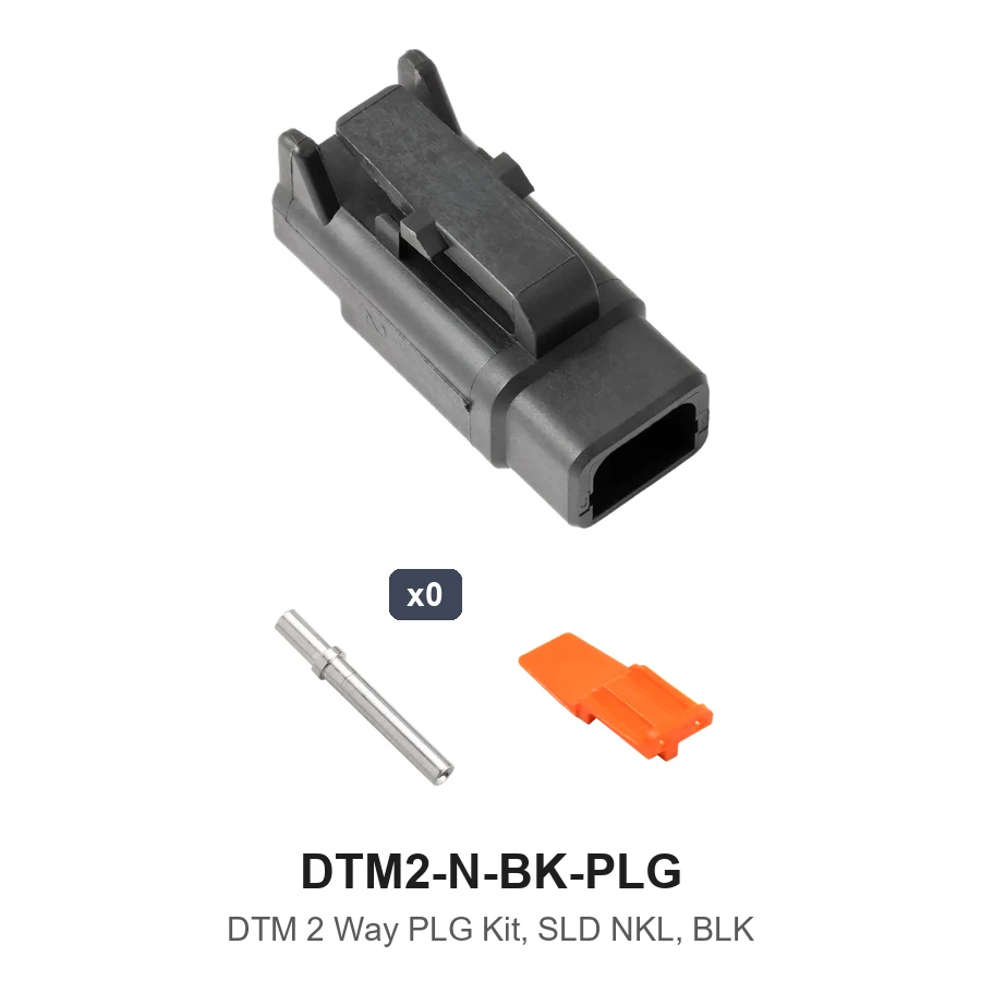 DTM 2 Way Plug Kit Nickel Solid Black - DTM2-N-BK-PLG