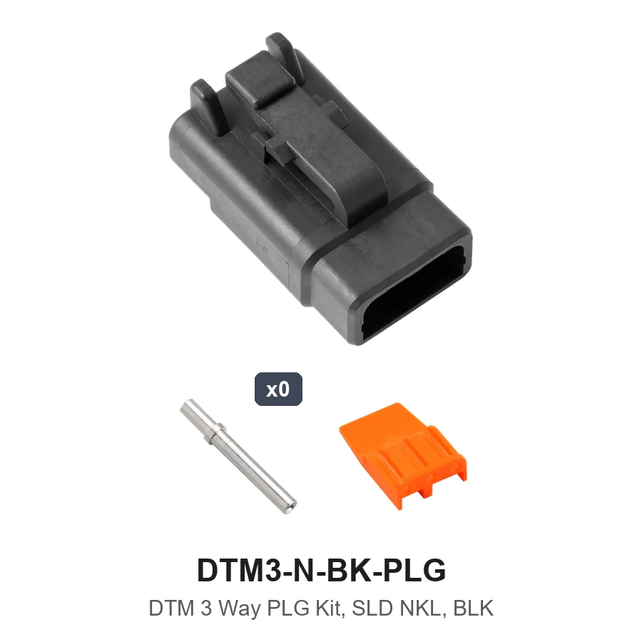 DTM 3 Way Plug Kit Nickel Solid Black - DTM3-N-BK-PLG