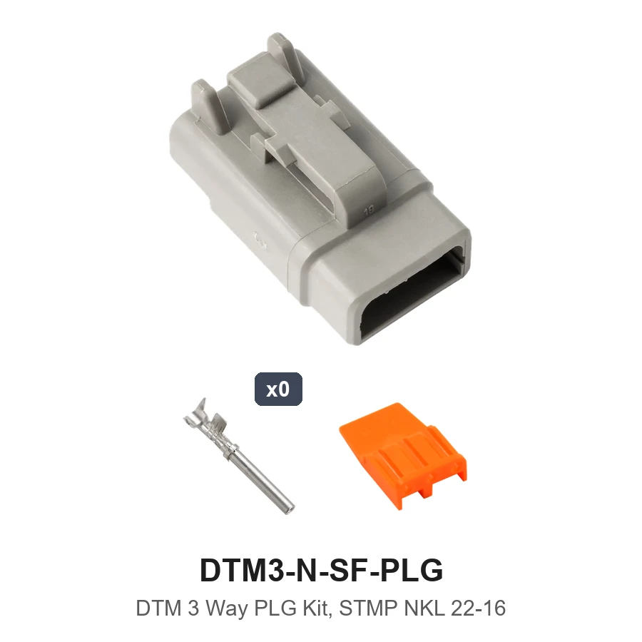 DTM 3 Way Plug Kit Nickel Stamped - DTM3-N-SF-PLG