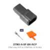 DTM 3 Way Receptacle Kit Nickel Stamped Black - DTM3-N-SF-BK-RCP